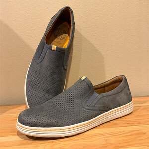 Dunham Craig-Dun Slip-On Mens 10 Navy Perforated Leather Sneaker Loafers